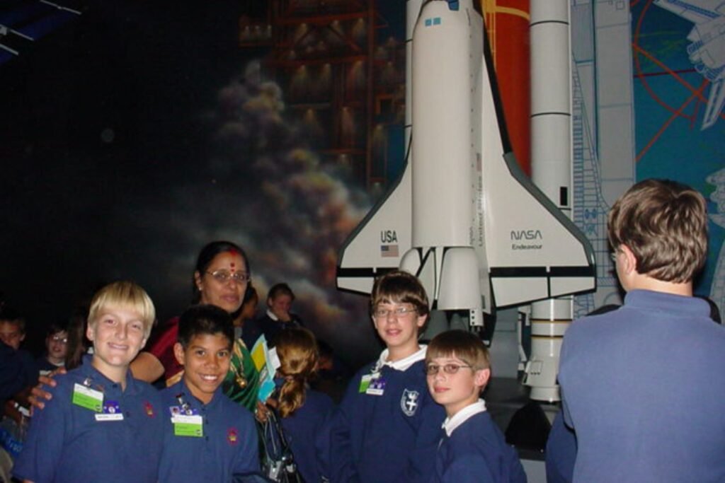 With students at NASA